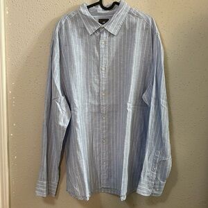 h&m blue white stripe button up